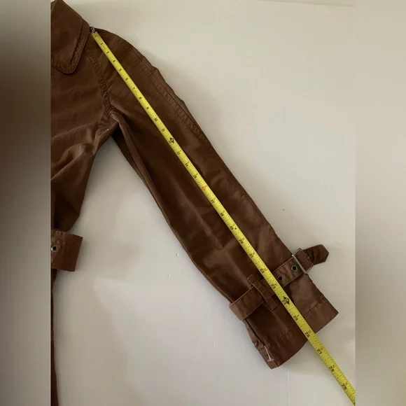 Nili Lotan Brown Cotton Trench Coat size 8 FITS size 4-6 - Picture 6 of 14